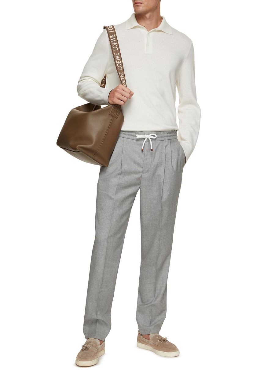 Men BRUNELLO CUCINELLI Pants | Pleated Wool Jogger Pants