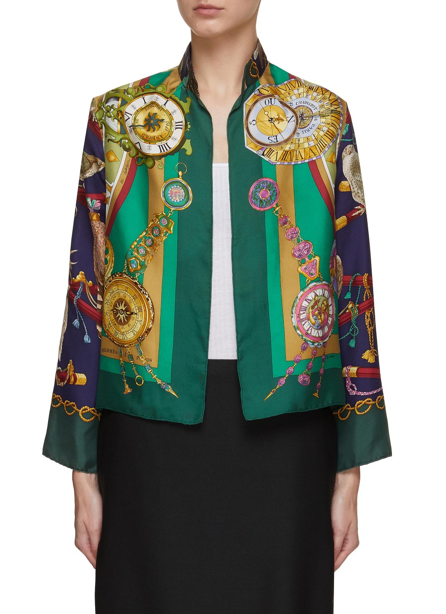 Women LILYEVE Jackets | Stand Collar Open Front Silk Jacket