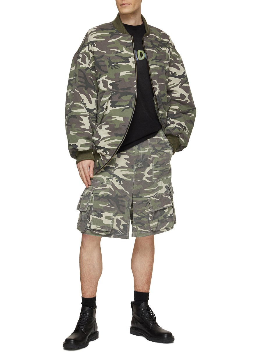 Men WE11DONE Pants | Camouflage Cargo Shorts