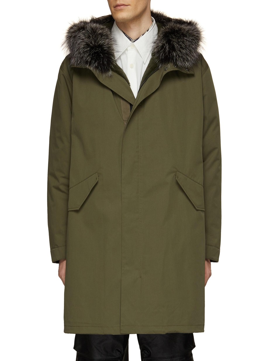 Men YVES SALOMON Coats | Down Padded Parka Jacket With Removable Fur Trim & Lining