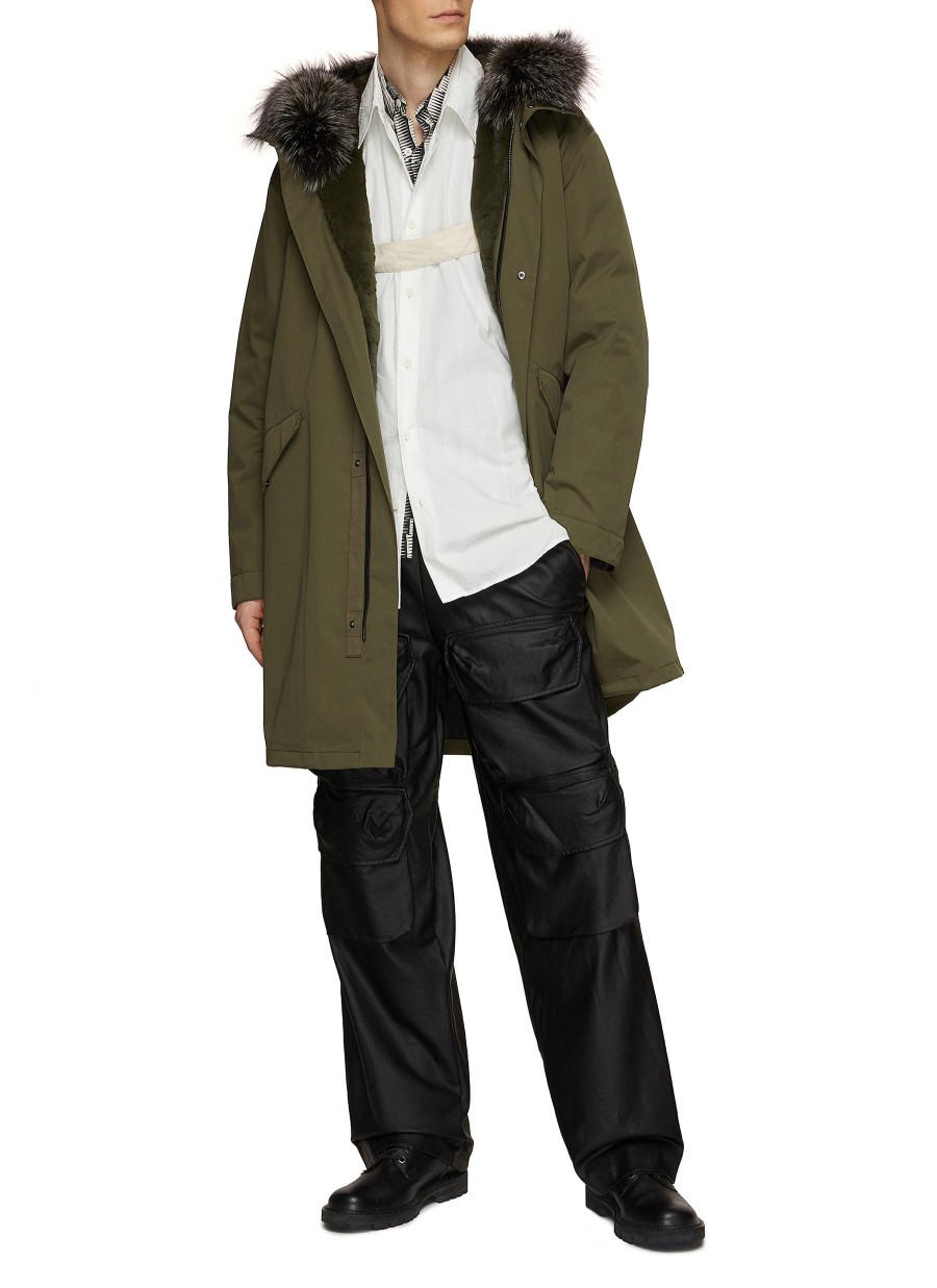 Men YVES SALOMON Coats | Down Padded Parka Jacket With Removable Fur Trim & Lining