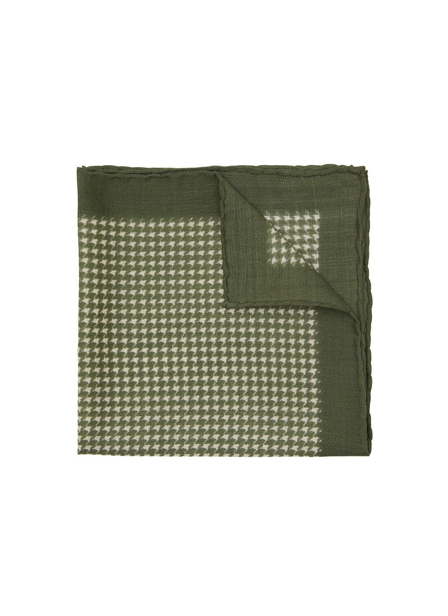 Men STEFANOBIGI MILANO Pocket Squares | Houndstooth Motif Wool Silk Pocket Square