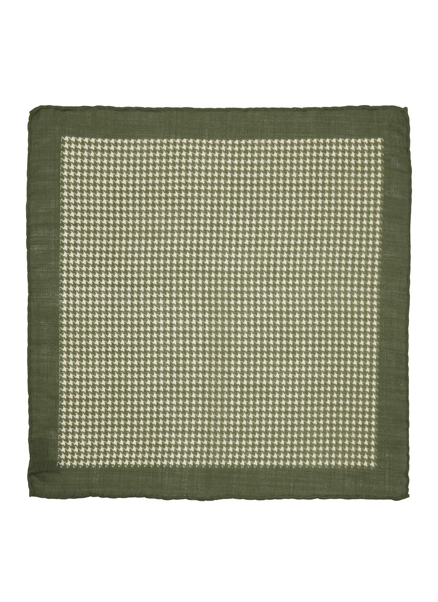 Men STEFANOBIGI MILANO Pocket Squares | Houndstooth Motif Wool Silk Pocket Square