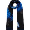 Women ALEXANDER MCQUEEN Scarves & Wraps | Skeleton Motif Jacquard Fringed Wool Scarf