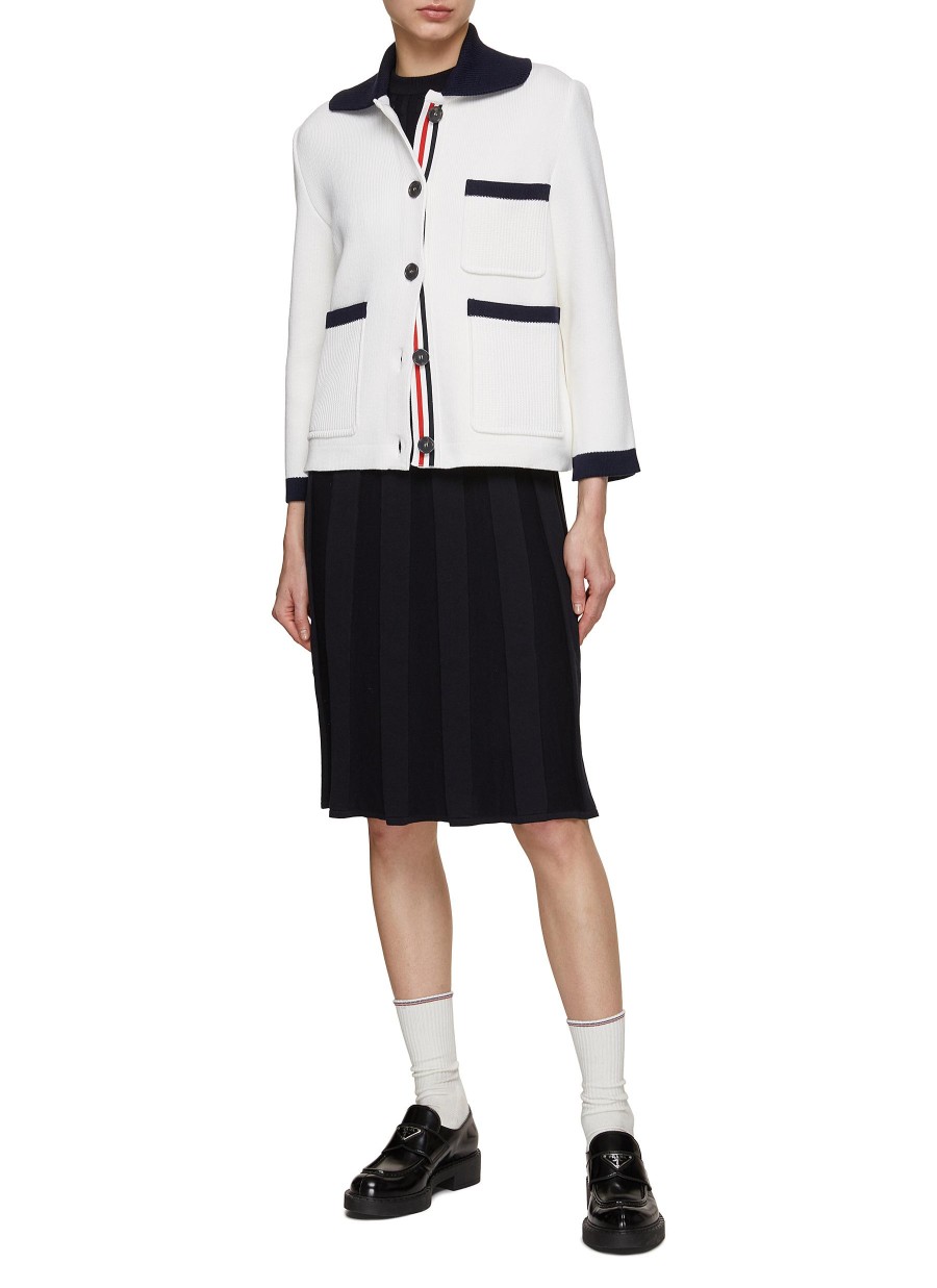 Women THOM BROWNE Jackets | Polo Collar Jacket