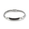 Women JOHN HARDY Fine Jewellery | Classic Chain Sterling Silver Black Sapphire Spinel Tiga Bracelet — Size Um