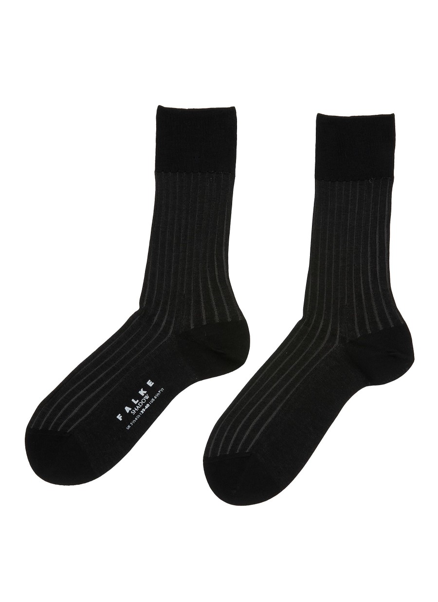 Men FALKE Socks | Striped Shadow Cotton Blend Short Socks