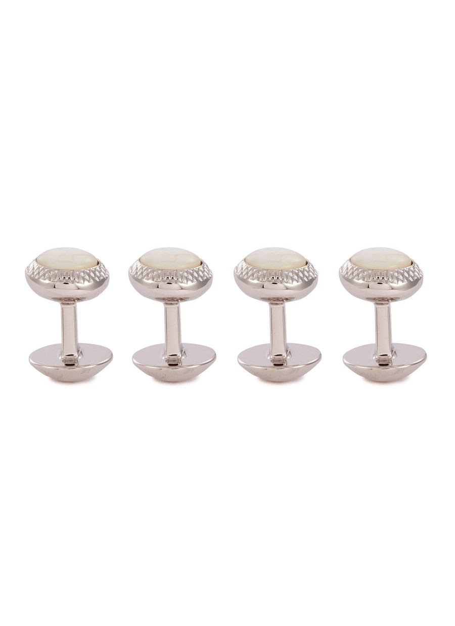 Men TATEOSSIAN Cufflinks | Mother Of Pearl Round Cufflink Shirt Stud Set