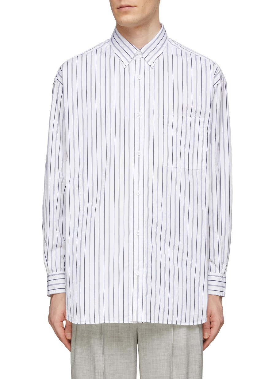 Men TOMORROWLAND Shirts | Striped Loose Fit Shirt