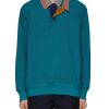 Men KOLOR Polos | Lapel Detail Long Sleeve Polo Shirt