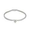 Women LC COLLECTION JEWELLERY Fine Jewellery | 18K White Gold Diamond Cross Charm Tennis Bracelet - 2.09 Carat