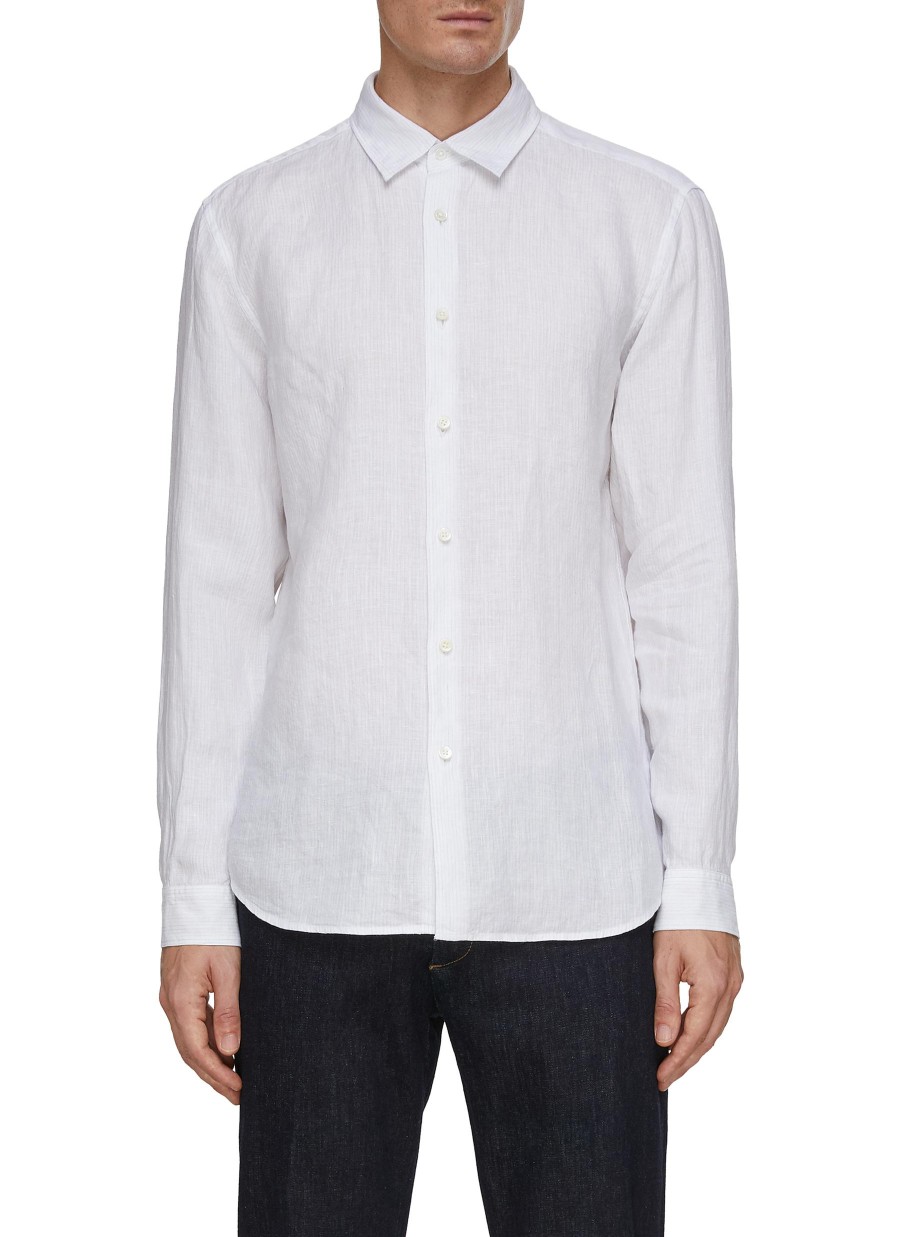 Men THEORY Shirts | Irving Striped Linen Shirt