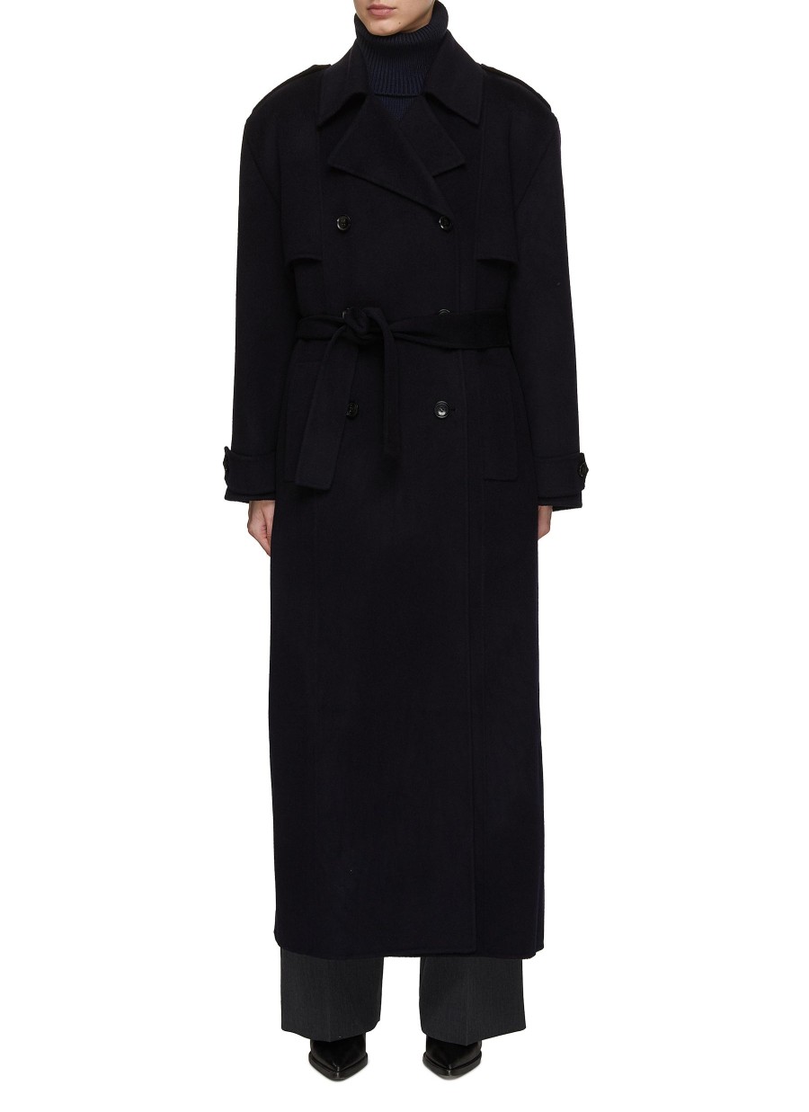 Women THE FRANKIE SHOP Coats | Nikola Double Breasted Wool Cashmere Trench Coat