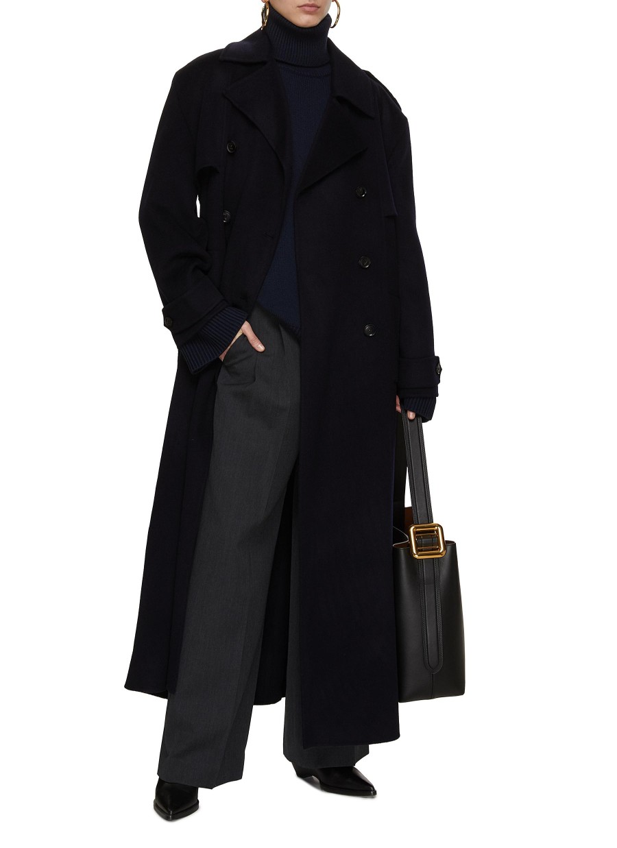 Women THE FRANKIE SHOP Coats | Nikola Double Breasted Wool Cashmere Trench Coat