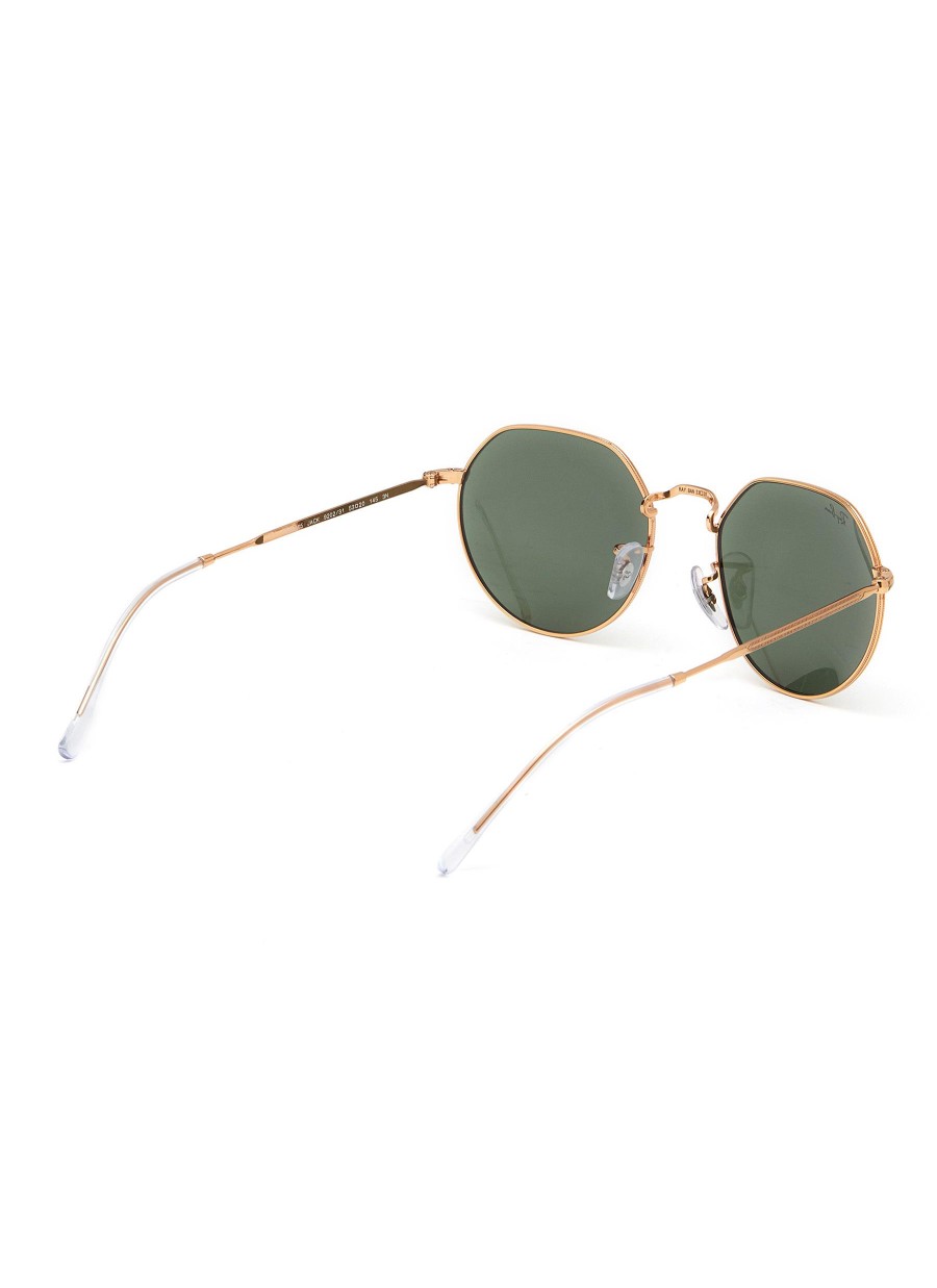 Men RAY BAN Eyewear | Jack Green Lens Metal Irregular Sunglasses