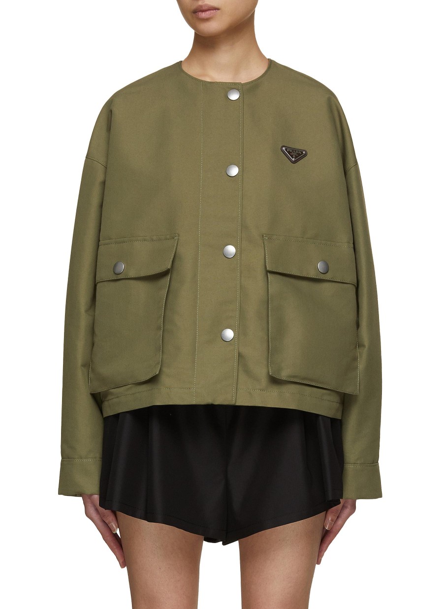 Women PRADA Jackets | Metal Logo Re-Nylon Jacket