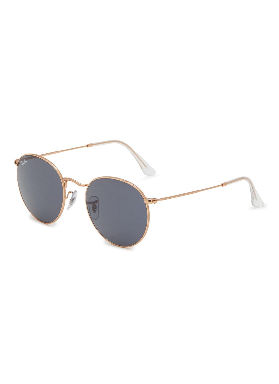 Women RAY BAN Eyewear | Blue Lens Metal Round Sunglasses