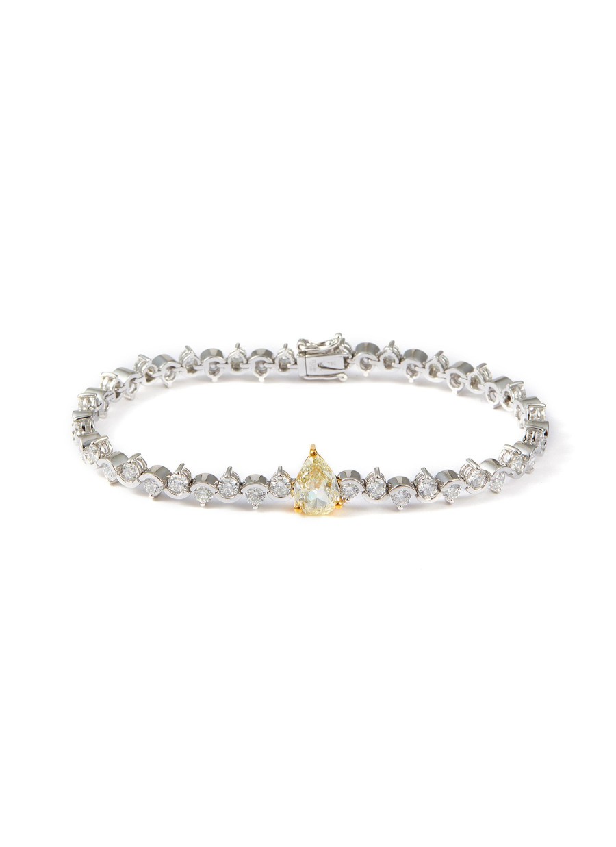 Women LC COLLECTION JEWELLERY Fine Jewellery | 18K Gold Diamond Pear Shaped Yellow Diamond Tennis Bracelet