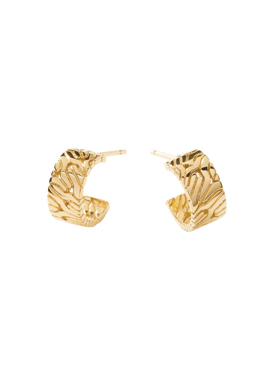 Women JOHN HARDY Fine Jewellery | Classic Chain 18K Gold C Hoop Earrings