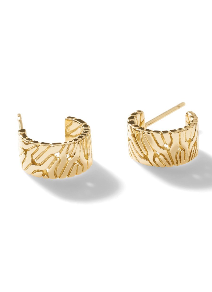 Women JOHN HARDY Fine Jewellery | Classic Chain 18K Gold C Hoop Earrings