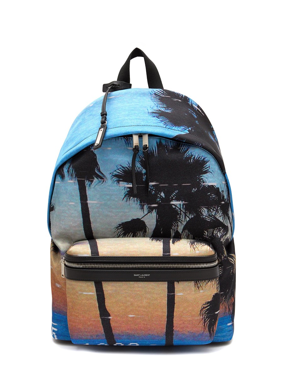 Men SAINT LAURENT Backpacks | City' Sunset Print Backpack