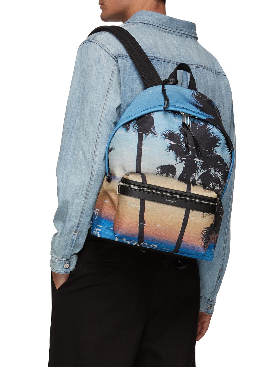 Men SAINT LAURENT Backpacks | City' Sunset Print Backpack