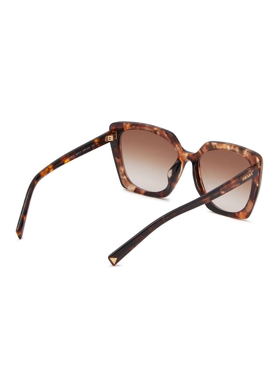 Women PRADA Eyewear | Tortoiseshell Effect Acetate Square Sunglasses