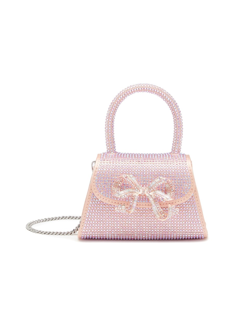 Women SELF-PORTRAIT Crossbody | Micro Bow Rhinestone Hobo Bag