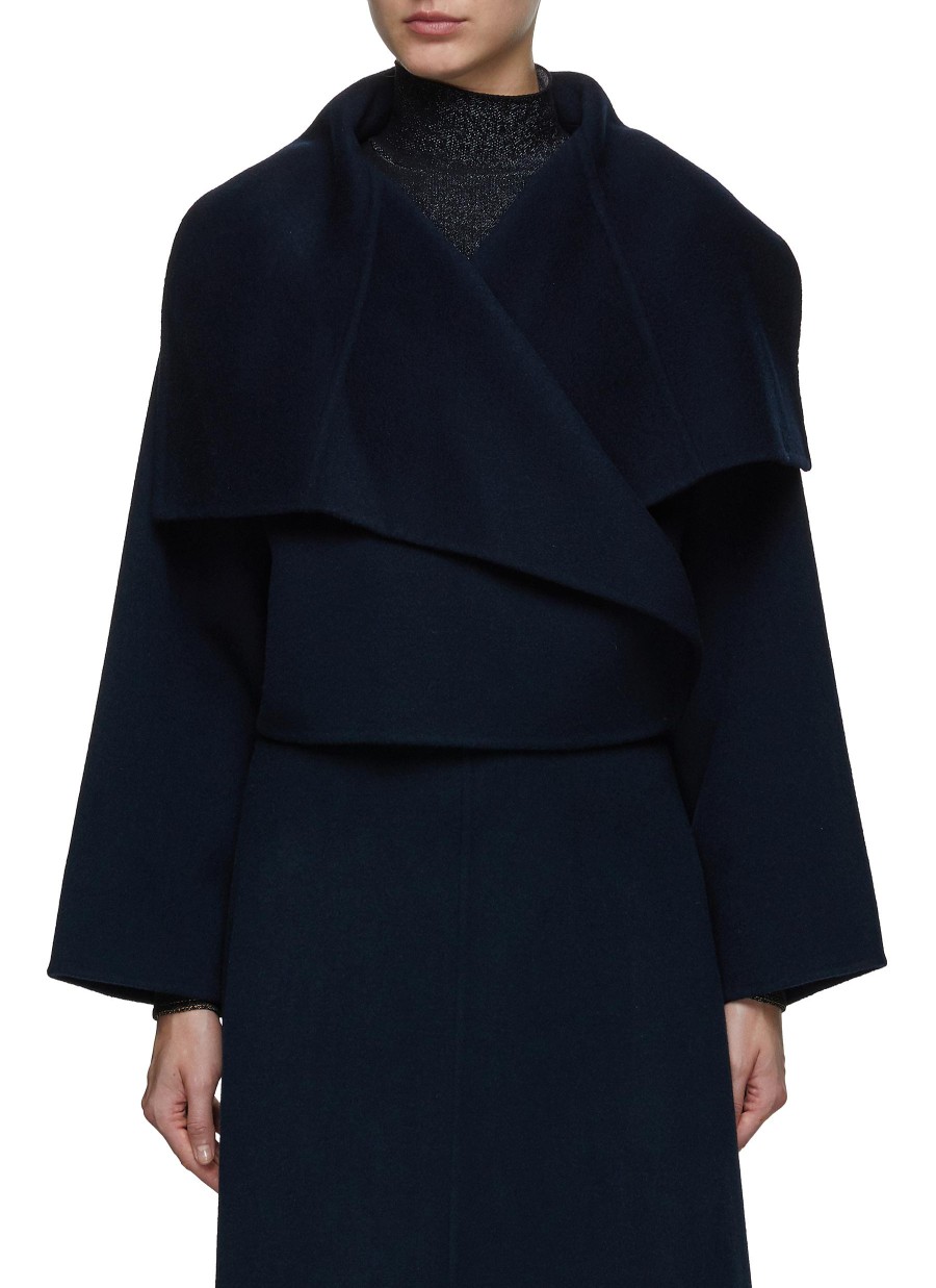 Women YVES SALOMON Jackets | Cropped Draped Collar Wrap Jacket