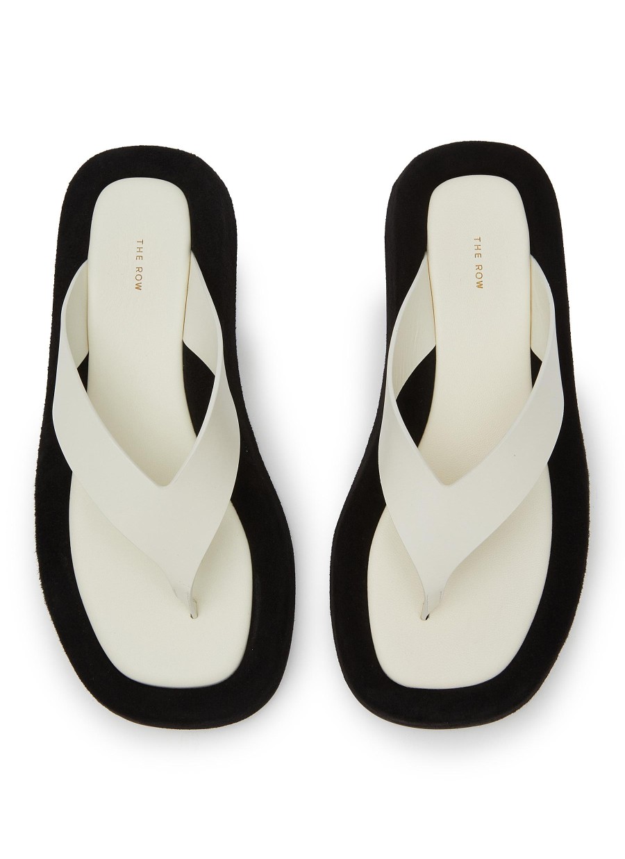 Women THE ROW Slides | Ginza Velvet Leather Sandals