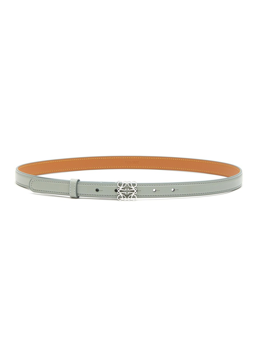 Women LOEWE Belts | Goya' Anagram Calfskin Leather Thin Belt