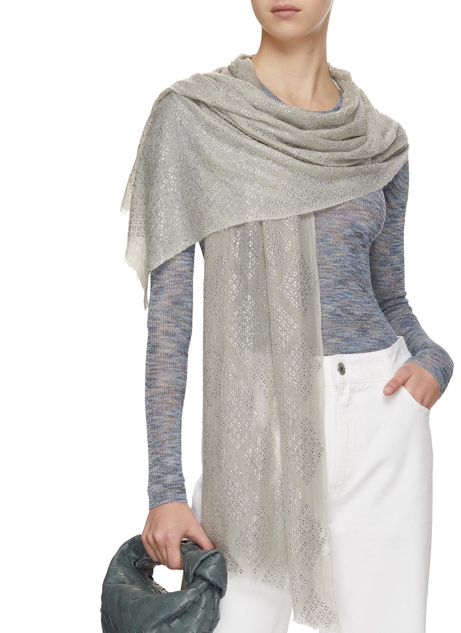 Women VINTAGE SHADES Scarves & Wraps | Rhinestone Embellished Cashmere Stole