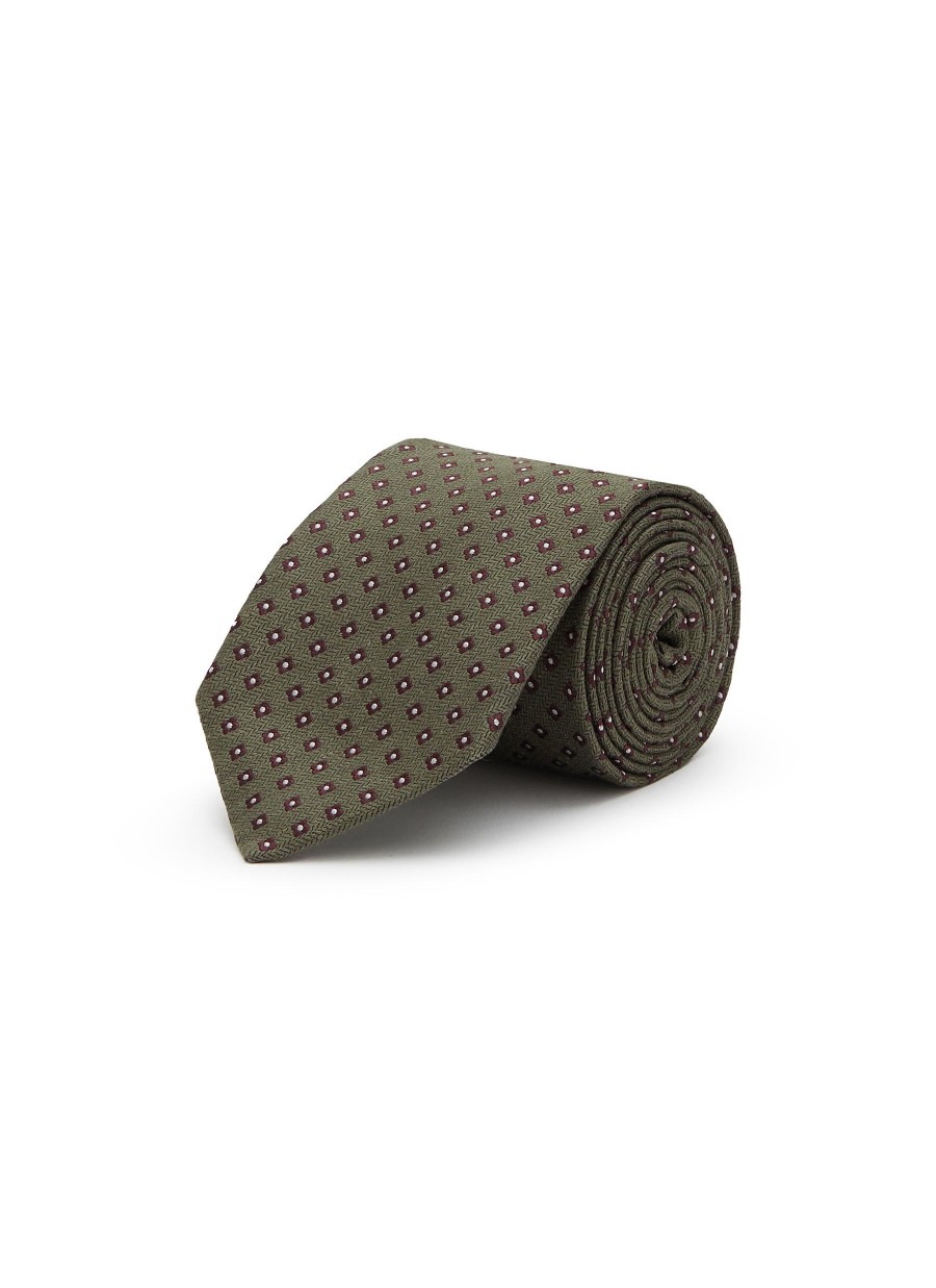 Men STEFANOBIGI MILANO Ties | Floral Herringbone Silk Tie