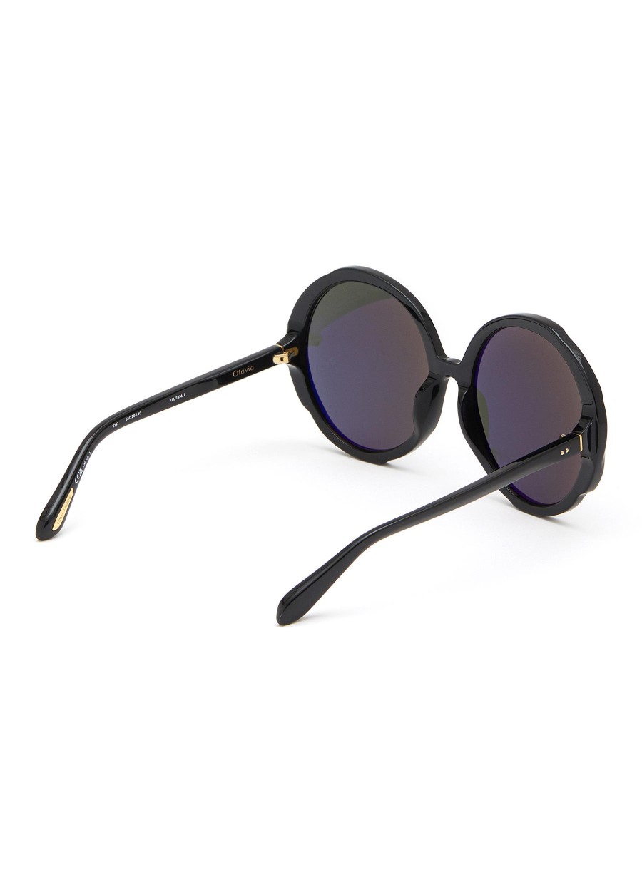 Women LINDA FARROW Eyewear | Octavia Acetate Round Sunglasses