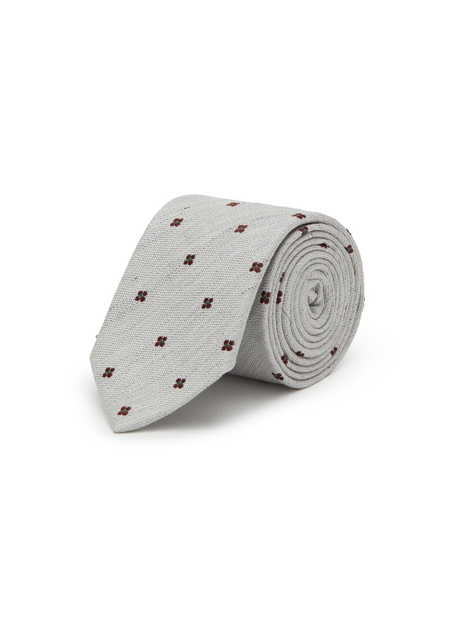 Men STEFANOBIGI MILANO Ties | Floral Silk Linen Tie