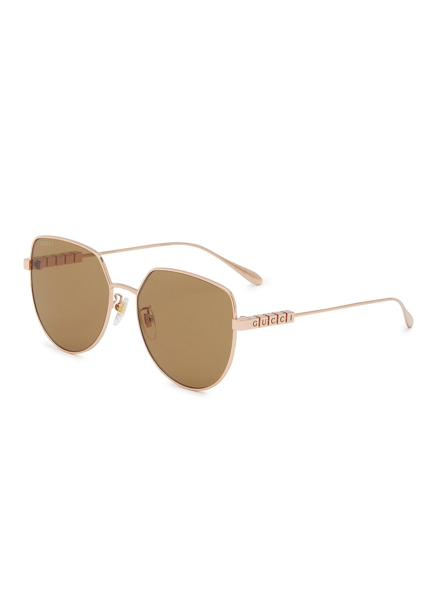 Women GUCCI Eyewear | Metal Geometric Sunglasses