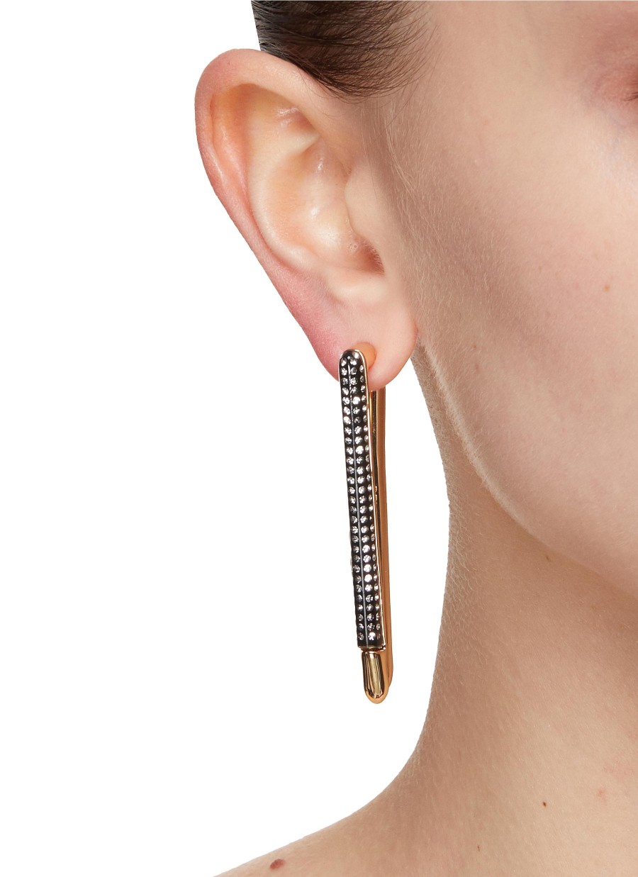 Women DEMARSON Fashion Jewellery | Noir Vita Crystal Pave Earrings