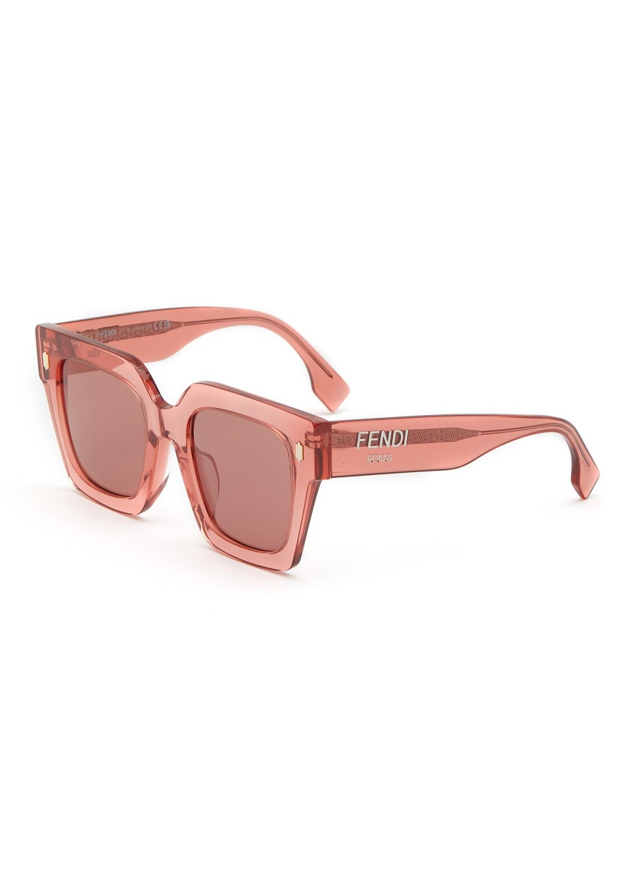 Women FENDI Eyewear | Fendi Roma Acetate Square Frame Sunglasses