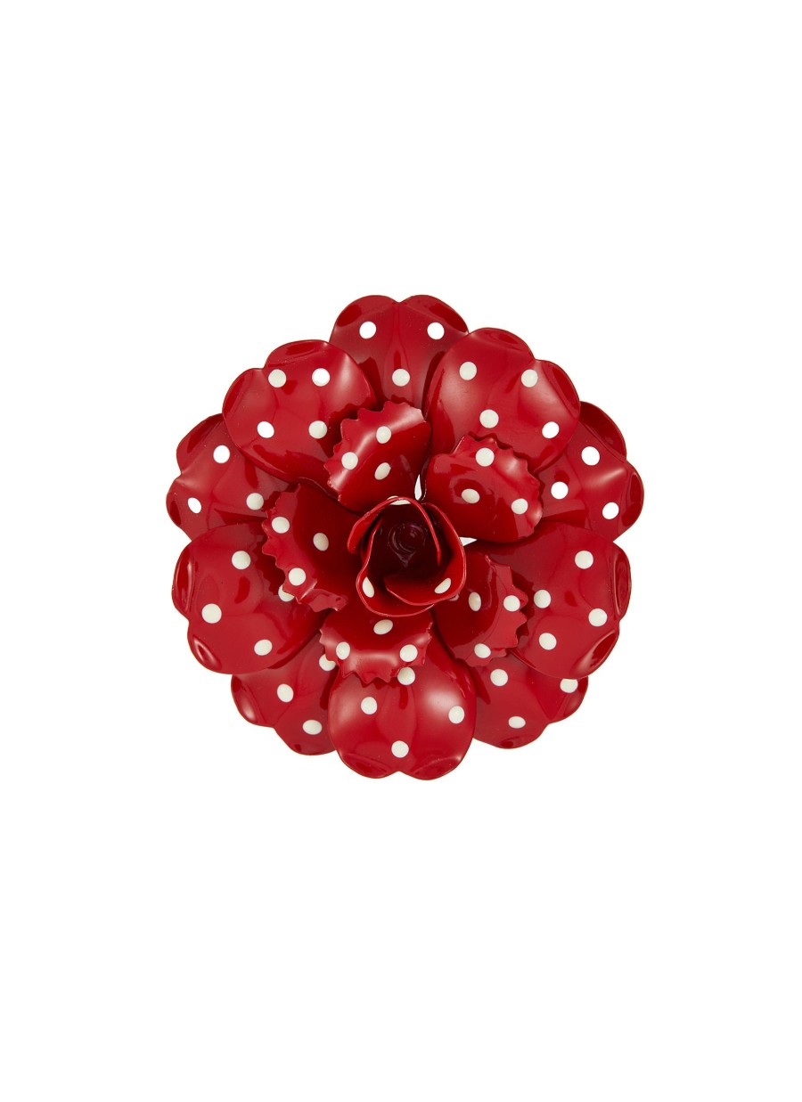 Women LANE CRAWFORD VINTAGE ACCESSORIES Vintage Accessories | Joan Rivers Enamel Polka Dot Floral Brooch