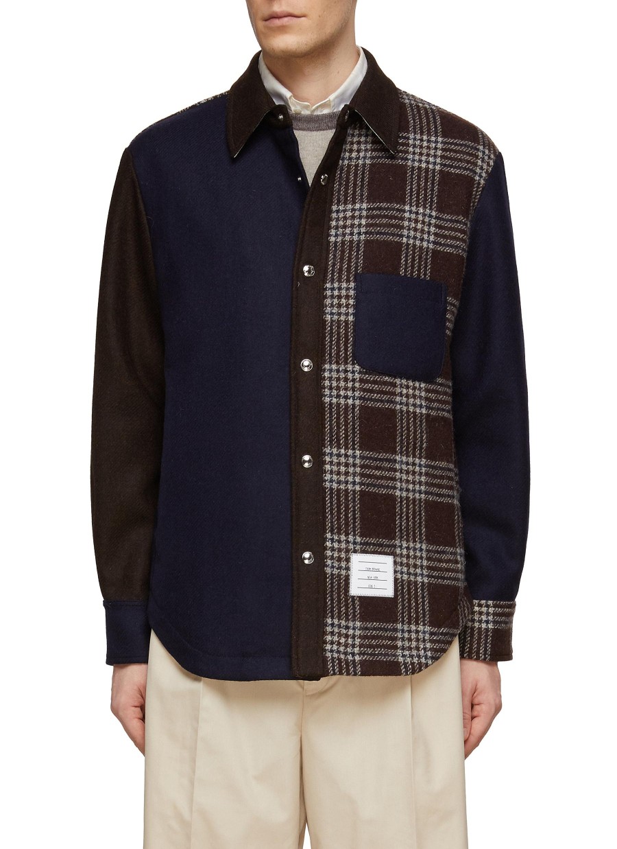 Men THOM BROWNE Jackets | Checked Wool Shirt