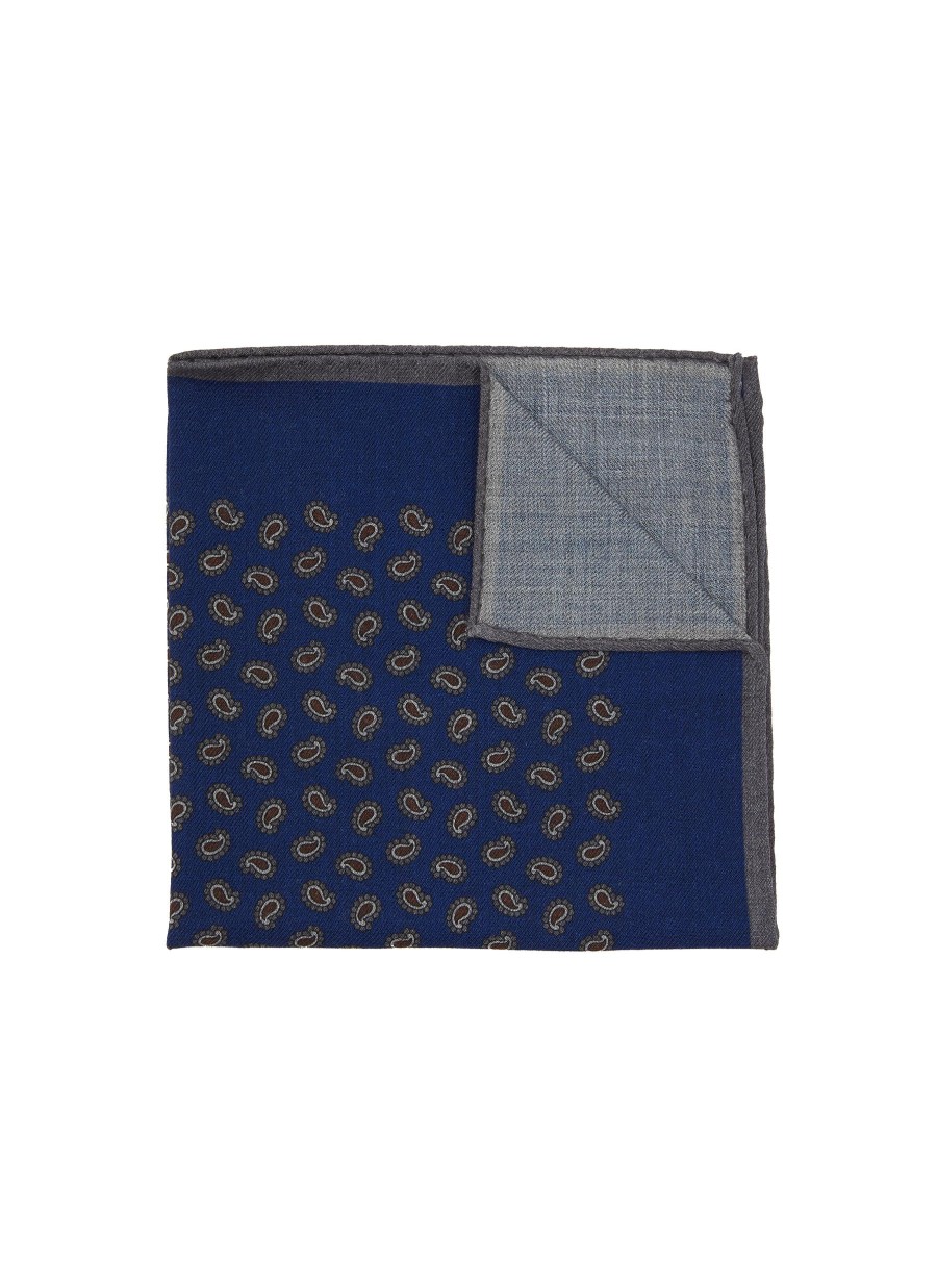 Men STEFANOBIGI MILANO Pocket Squares | Paisley Print Wool Pocket Square