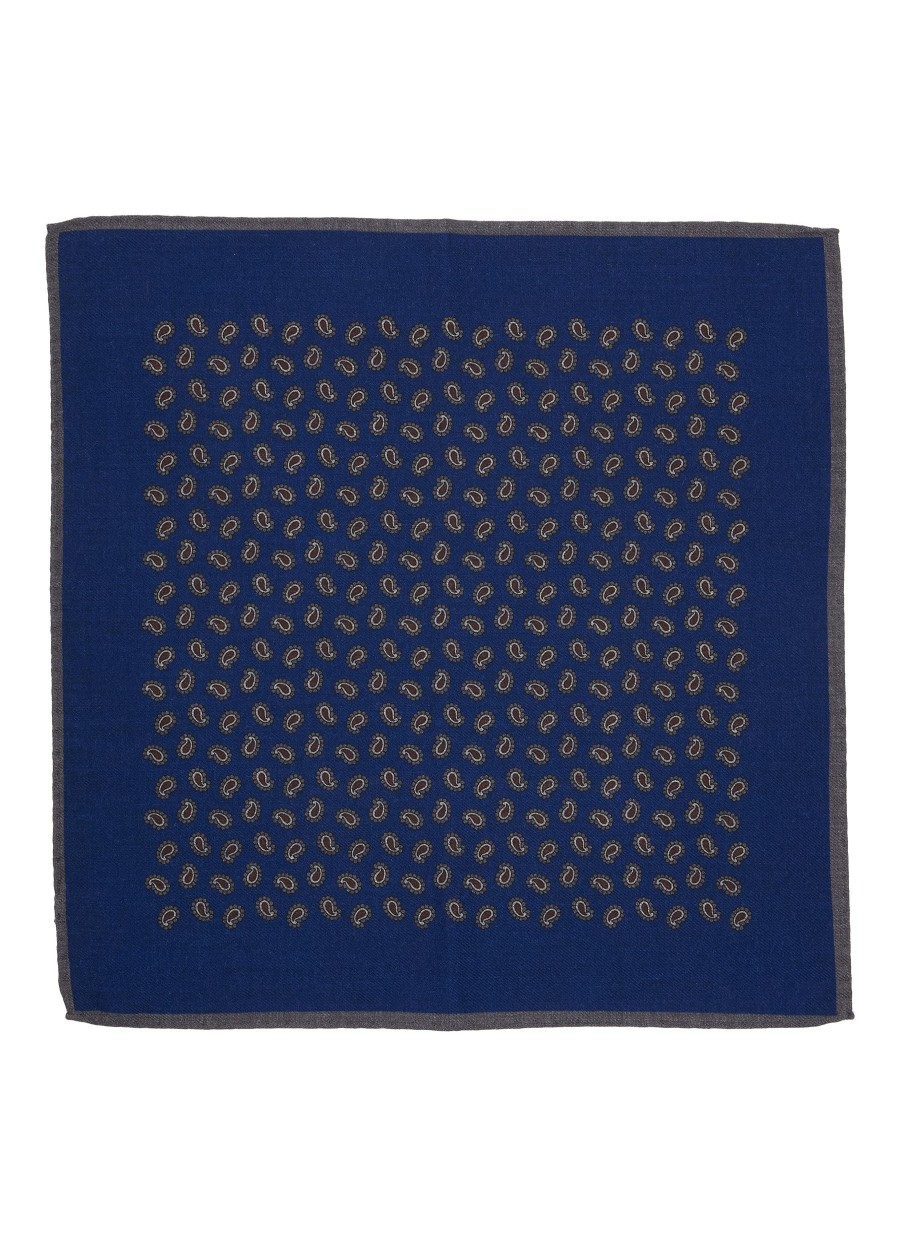 Men STEFANOBIGI MILANO Pocket Squares | Paisley Print Wool Pocket Square