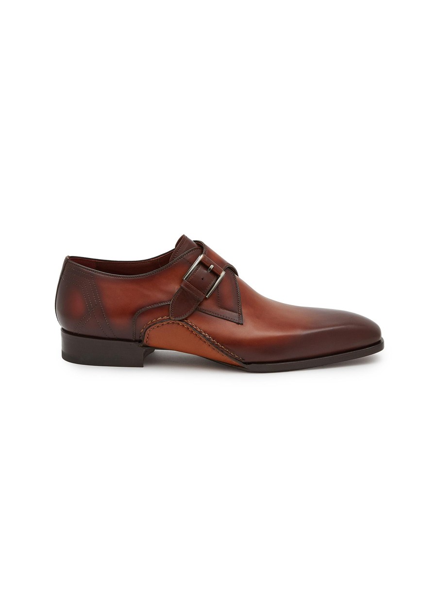 Men MAGNANNI Formal Shoes | Burnished Monk Leather Loafers