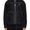 Men PRADA Jackets | Logo Plaque Zip Up Jacket