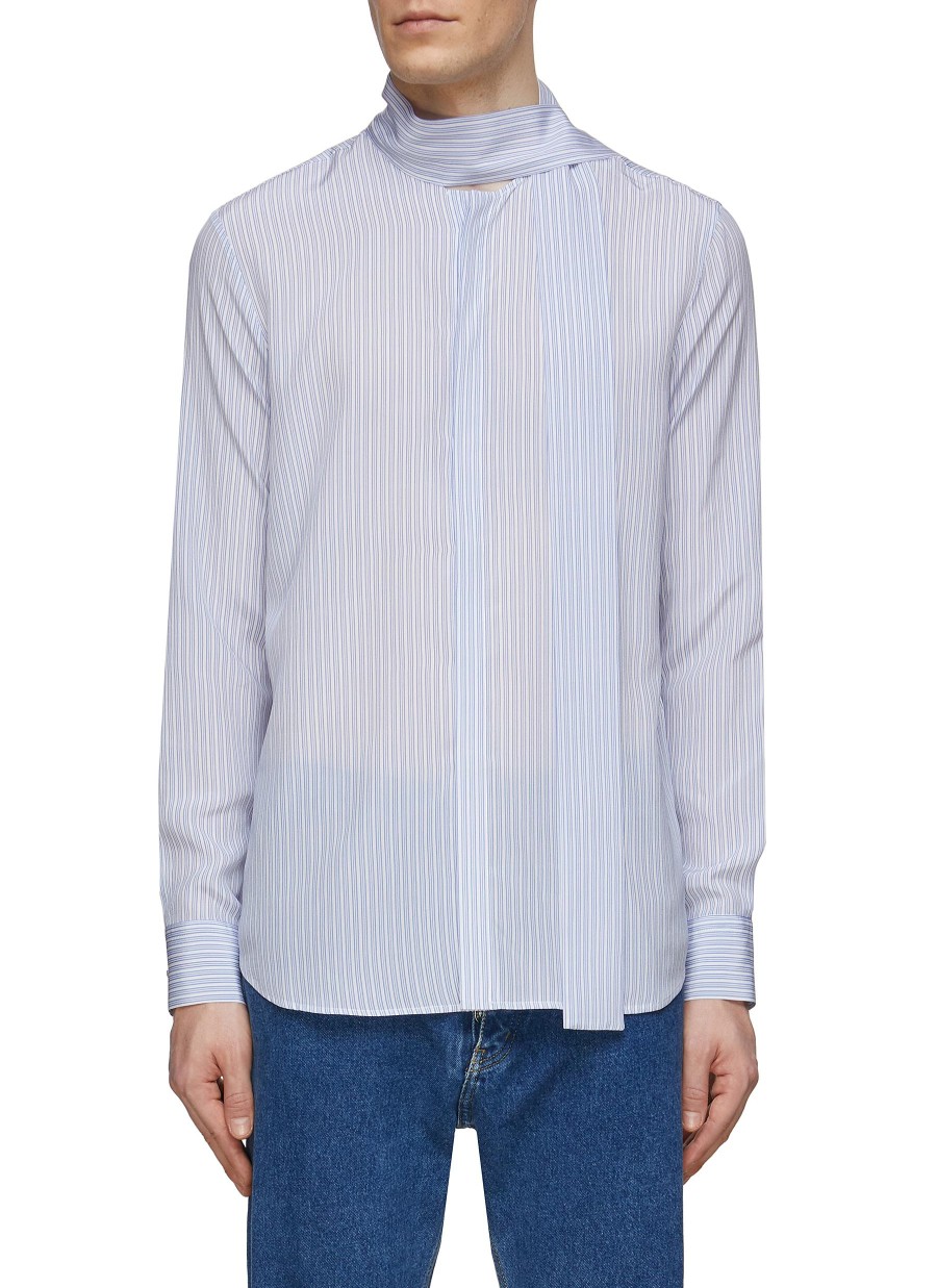 Men VALENTINO Shirts | Hanging Collar Silk Shirt