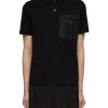 Men PRADA Polos | Logo Applique Re-Nylon Pocket Short Sleeve Polo Shirt