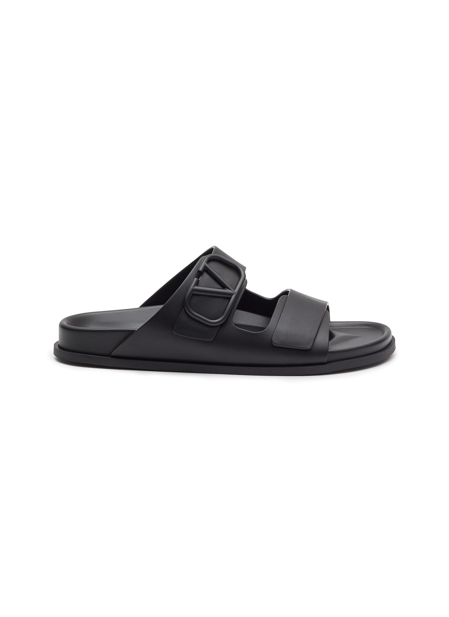 Men VALENTINO Sandals | Vlogo Leather Sandals