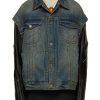 Men JUUN.J Jackets | Leather Sleeve Denim Trucker Jacket