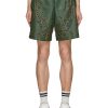 Men AMIRI Pants | Laser Cut Out Bandana Leather Drawstring Shorts