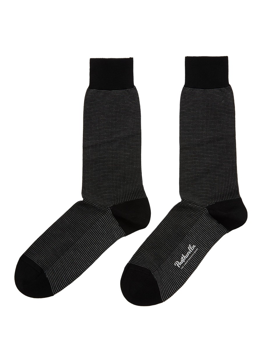 Men PANTHERELLA Socks | Tewkesbury Cotton Birdseye Long Ankle Socks